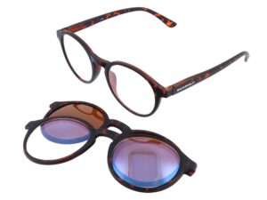 3-in-1 Reading Occhiali – with Magnetic Clip for Occhiali da sole & Blu Light Filter - Gamswild Marrone